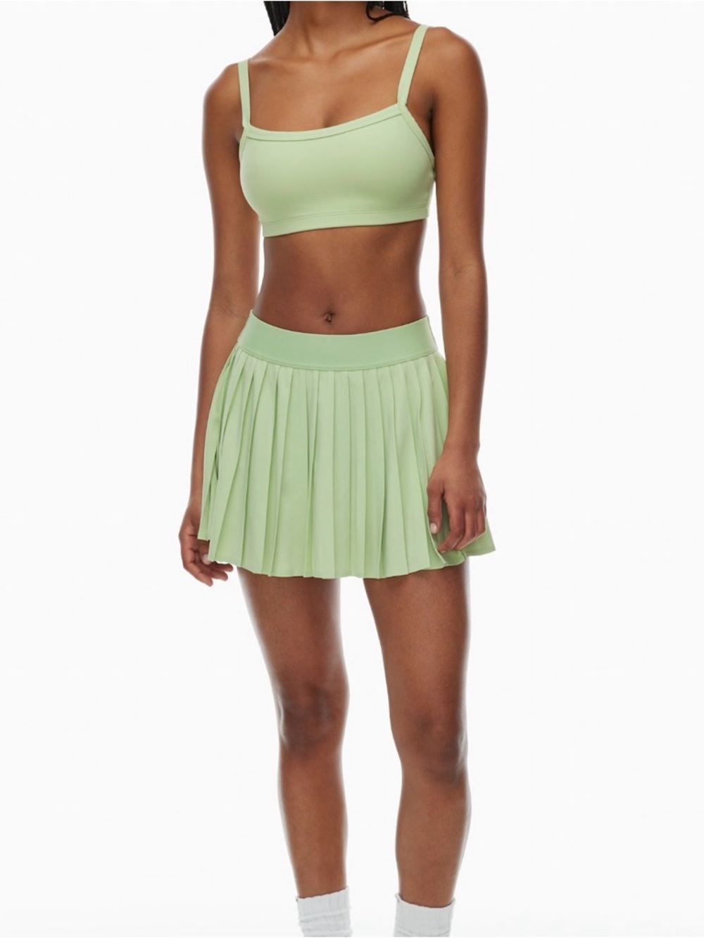 Aritzia Light Green Pleated Mini Skirt💚